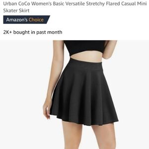 Womens stretchy flare skater mini skirt